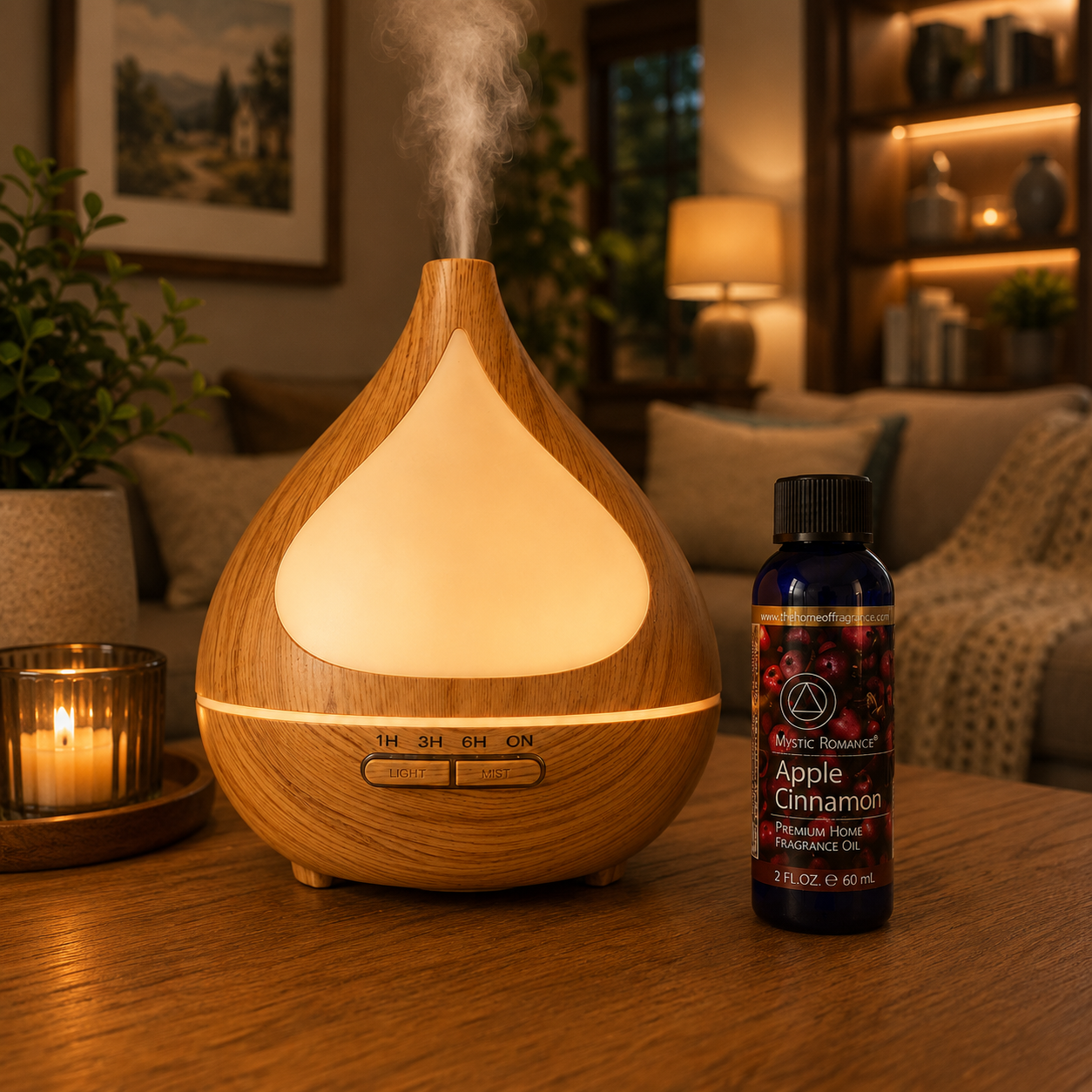 Teardrop Ultrasonic Aroma Diffuser 400ml – Fragrance Oil Diffuser with LED Ambient Light 67388 previously 65579