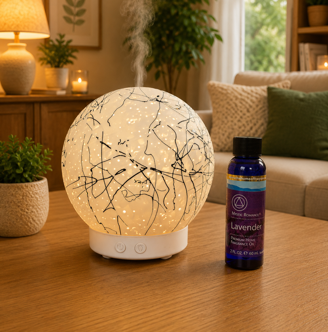 Ceramic Ultrasonic Aroma Diffuser 100ml – Modern Essential Oil Diffuser with 7-Color LED Light 65757