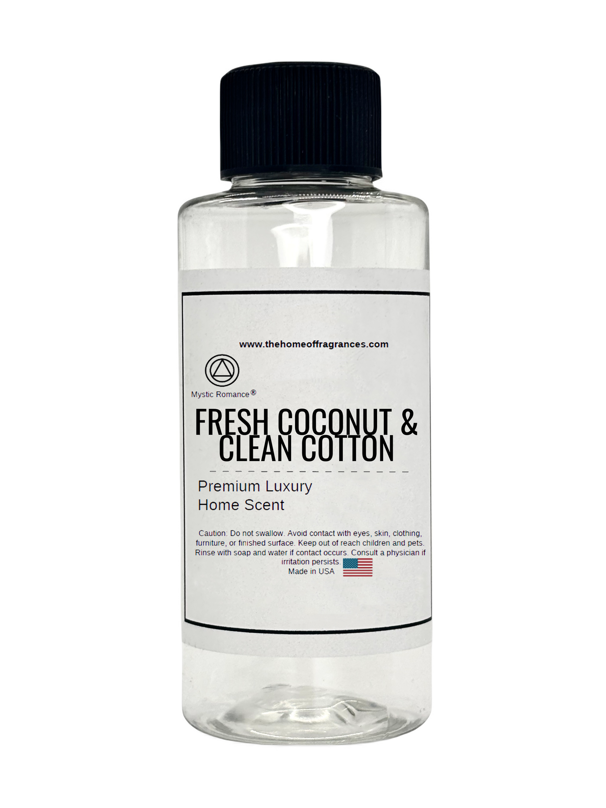 Fresh Coconut & Clean Cotton HVAC Scent 60ml Clear Bottle