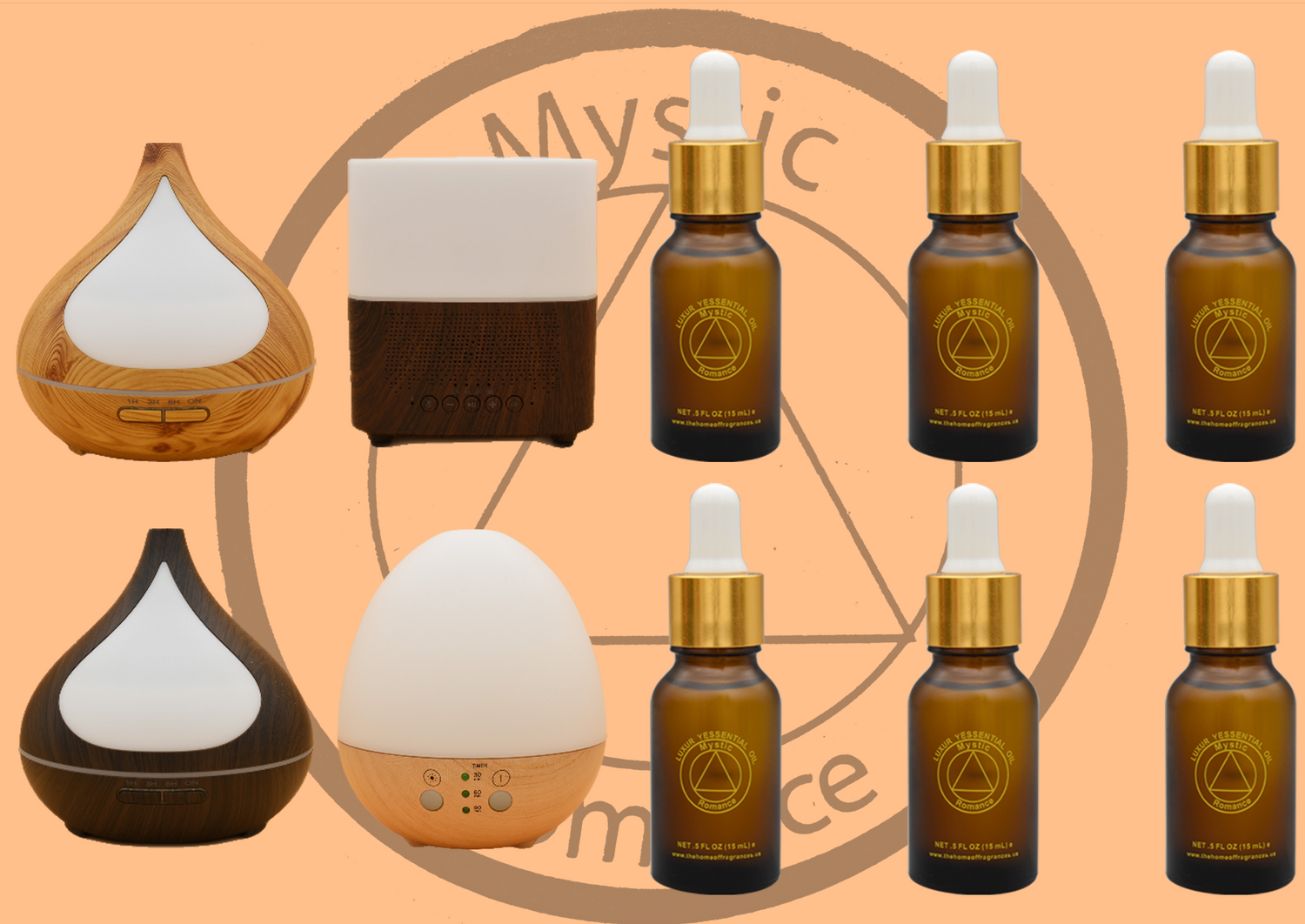 Mystic Romance Set of Diffuser With Essential Oils