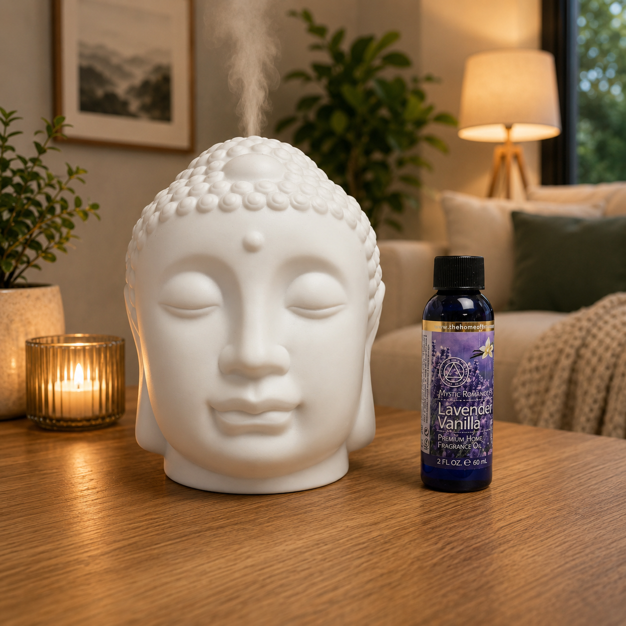 Ceramic Ultrasonic Diffuser 100ml – Fragrance Oil Diffuser with LED Light 65810