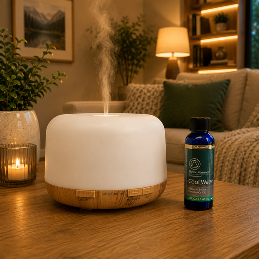 Ultrasonic Aroma Diffuser 500ml – Fragrance Oil Diffuser with LED Light & Adjustable Mist 69407
