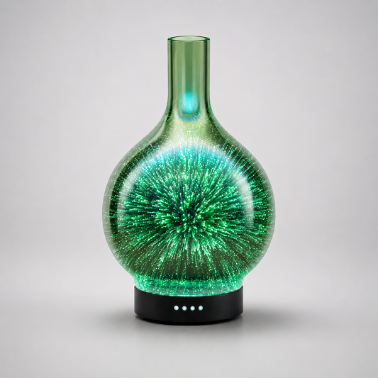 Ultrasonic Glass Diffuser 100ml – Fragrance Oil Diffuser with LED Light 65534