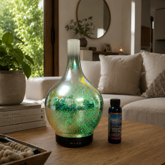Ultrasonic Glass Diffuser 100ml – Fragrance Oil Diffuser with LED Light 65534