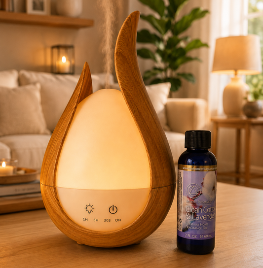 Ultrasonic Aroma Diffuser 200ml – Fragrance Oil Diffuser with LED Ambient Light 66220