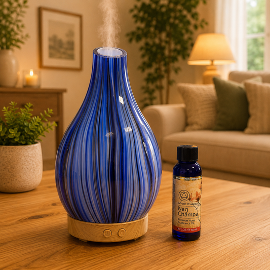 3D Glass Ultrasonic Aroma Diffuser 120ml – Fragrance Oil Diffuser with LED Ambient Light 68722