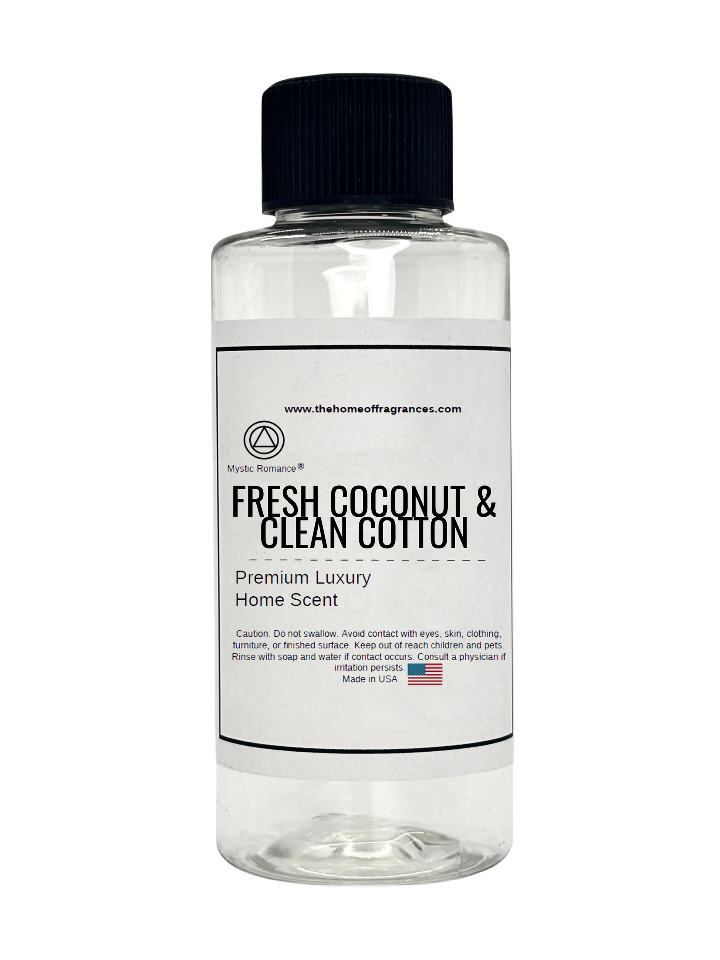 Fresh Coconut & Clean Cotton HVAC Scent 60ml Clear Bottle